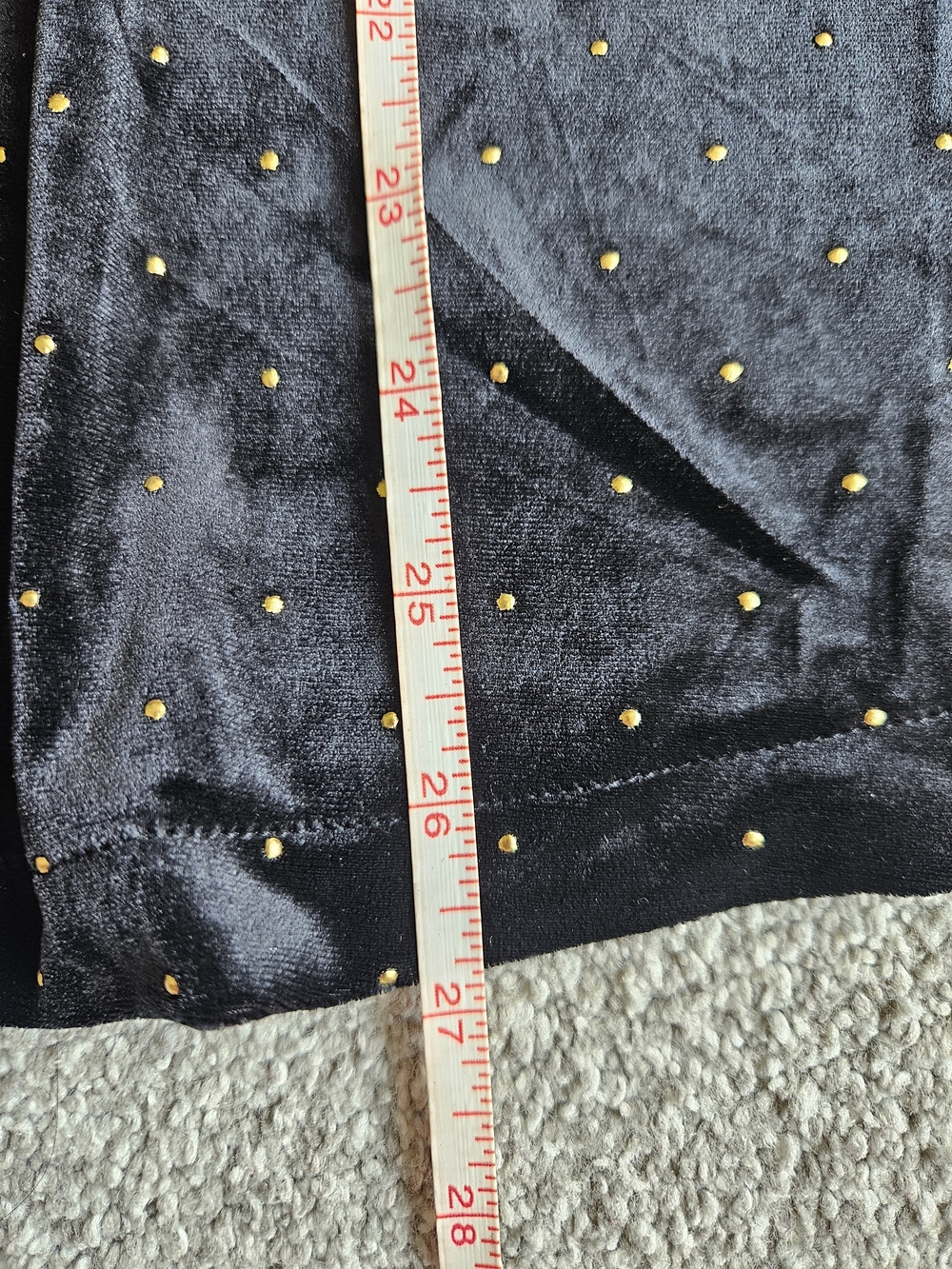 Crewcuts Girls Velvet Tiered Dress With Gold Studs, 8, Black/ Gold - Picture 8 of 9